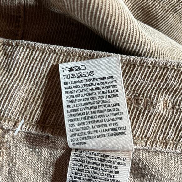 American Eagle Corduroy Pants Women 18 Beige Bootcut Button Fit High Rise Hippie - Picture 10 of 13